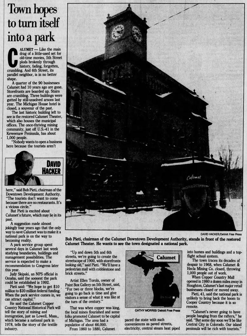 Calumet Theatre - March 11 1990 Article (newer photo)